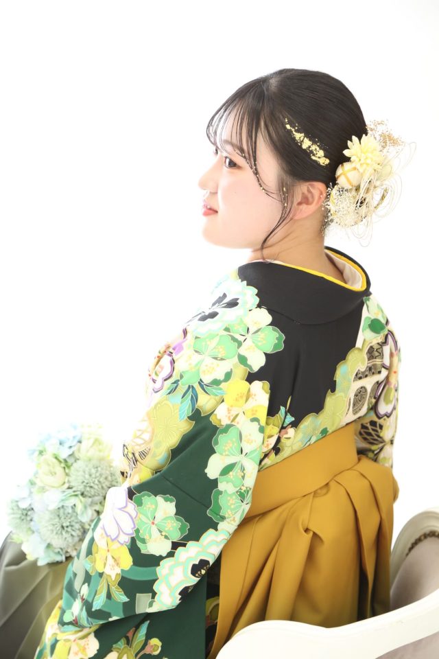 袴ハーフアップ、ヘアセット